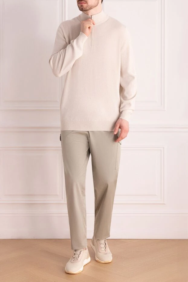 Cashmere tee for men in white - photo 2