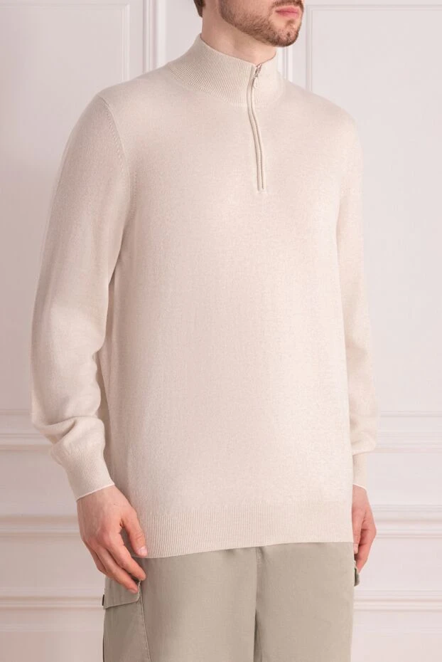 Brunello Cucinelli тройер из кашемира белый мужской 178243 - фото 3