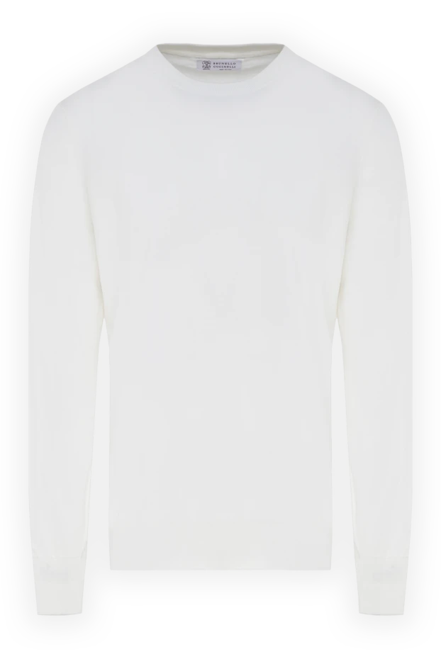 Ерлерге арналған ақ мақтадан жасалған жемпір - фото 1