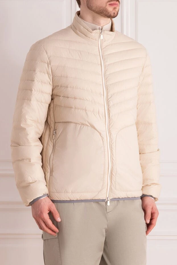 Brunello Cucinelli куртка из нейлона мужская бежевая 178252 - фото 3