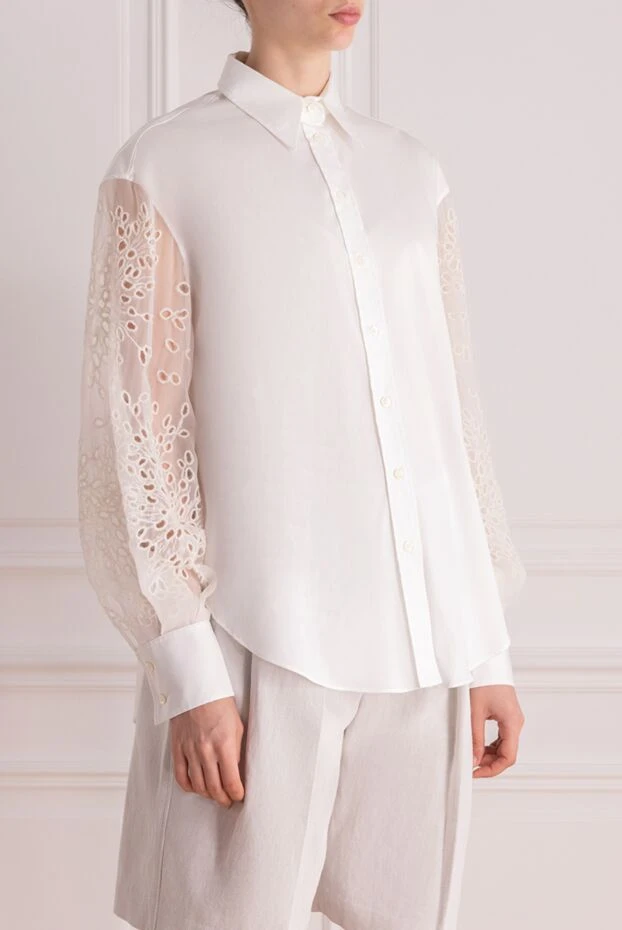 Brunello Cucinelli blouse for women white 178254 - photo 3
