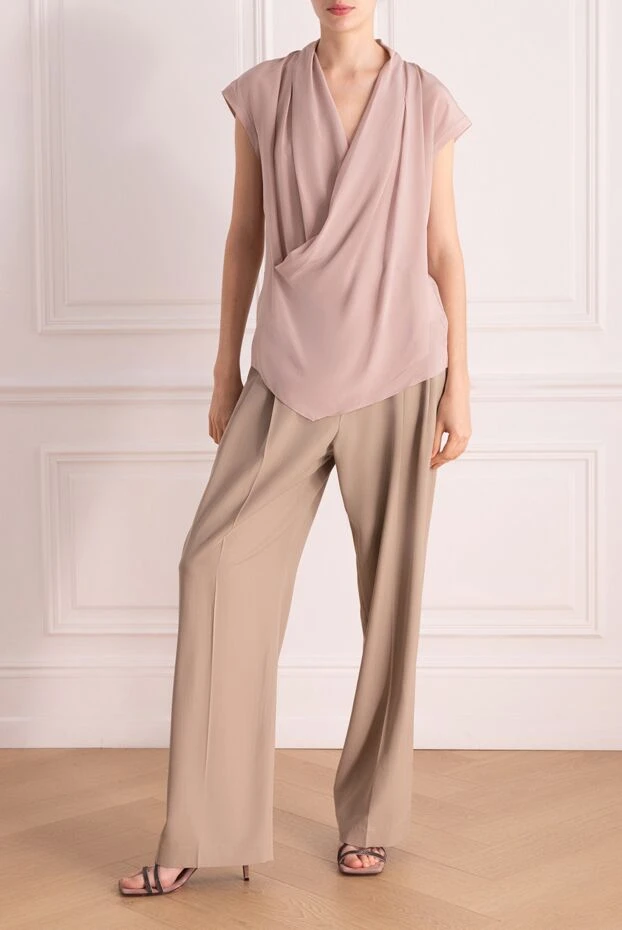 Brunello Cucinelli silk blouse for women pink 178255 - photo 3