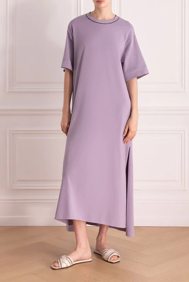 Brunello Cucinelli dress made of cotton and elastane for women purple 178265 - photo 2
