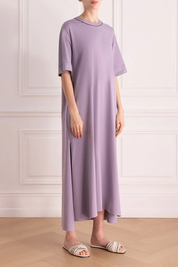 Brunello Cucinelli dress made of cotton and elastane for women purple 178265 - photo 3