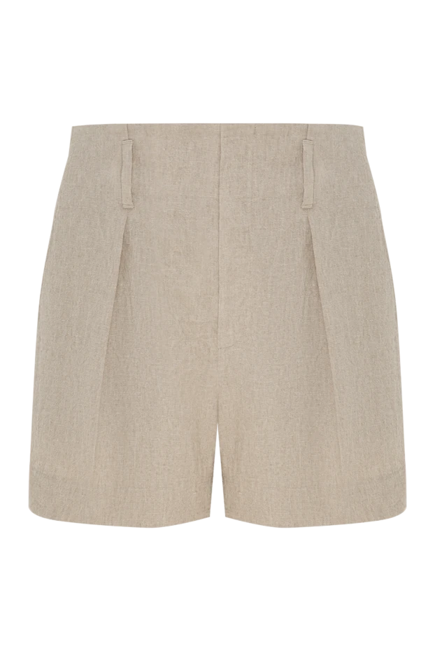 Шорты изо льна женские бежевые - фото 1