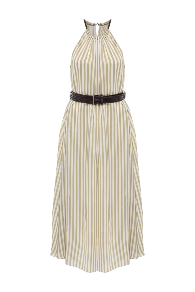 Beige viscose and silk dress for women - photo 1