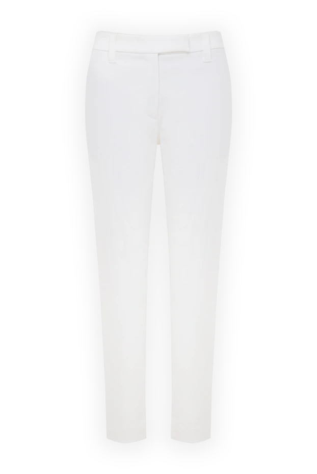 White cotton trousers with a belt
- photo 1