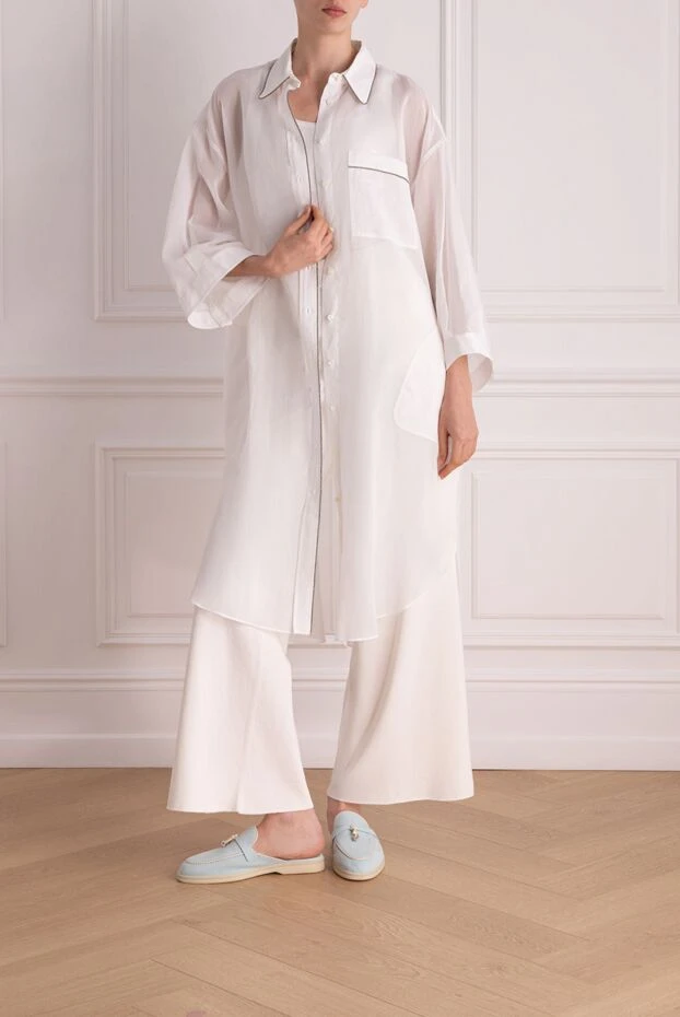 Мөлдір мақтадан жасалған ұзын блузка
 - фото 2