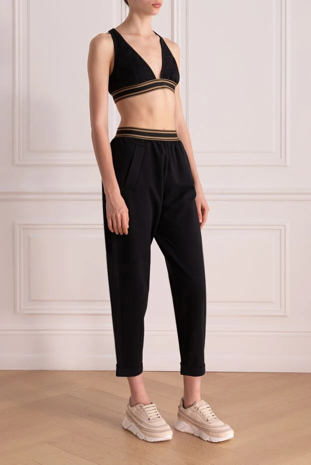 Brunello Cucinelli women's suit with pants made of cotton and elastane black 178287 - photo 3