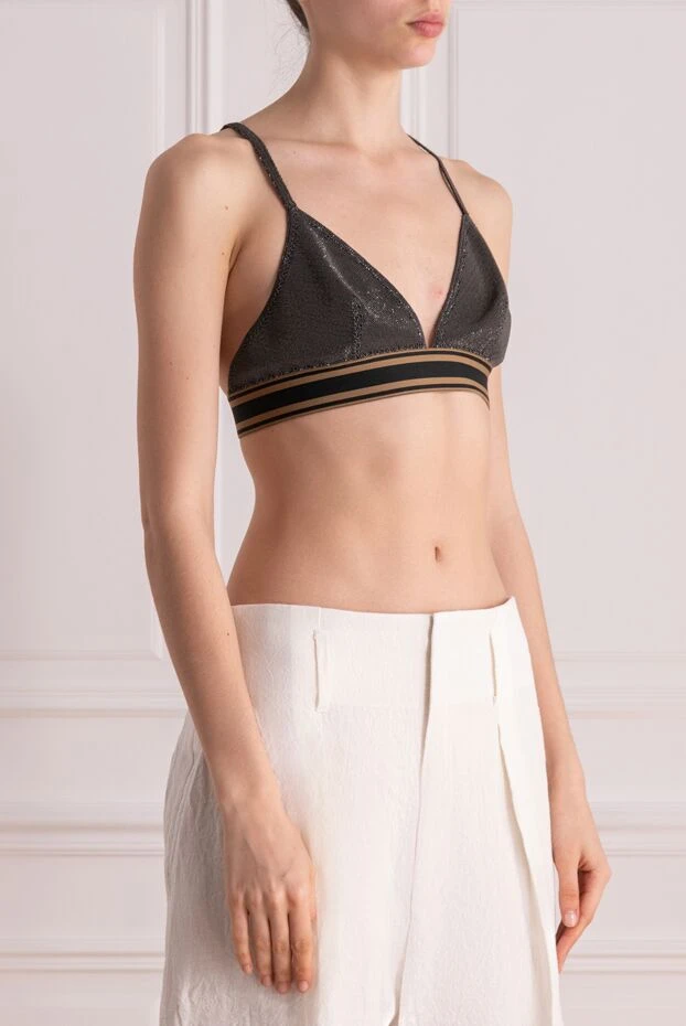 Brunello Cucinelli women's cotton and silk top in gray 178288 - photo 3