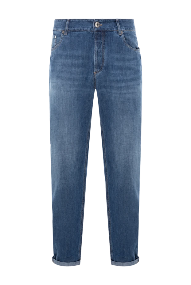 Мужские джинсы из хлопкового денима с мягкой стиркой и подворотами
- фото 1