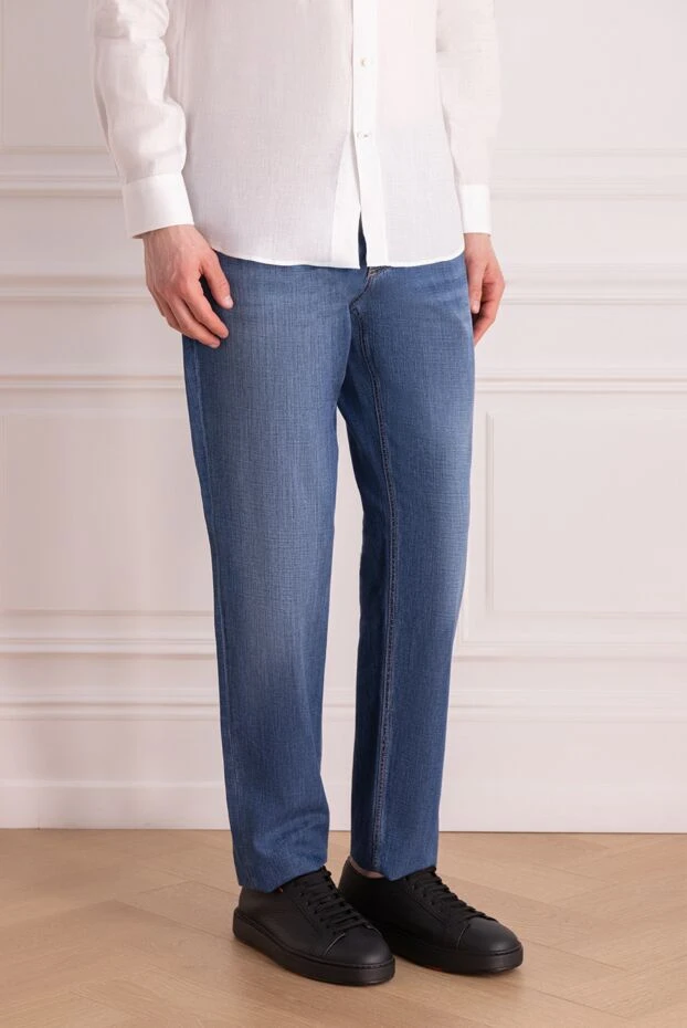 Brunello Cucinelli men's cotton denim jeans with a soft wash and cuffs
 178290 - photo 3