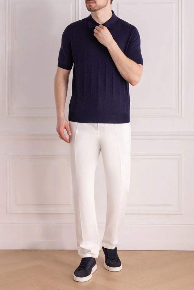 Brunello Cucinelli ерлерге арналған ақ мақта джинсы 178292 - фото 2