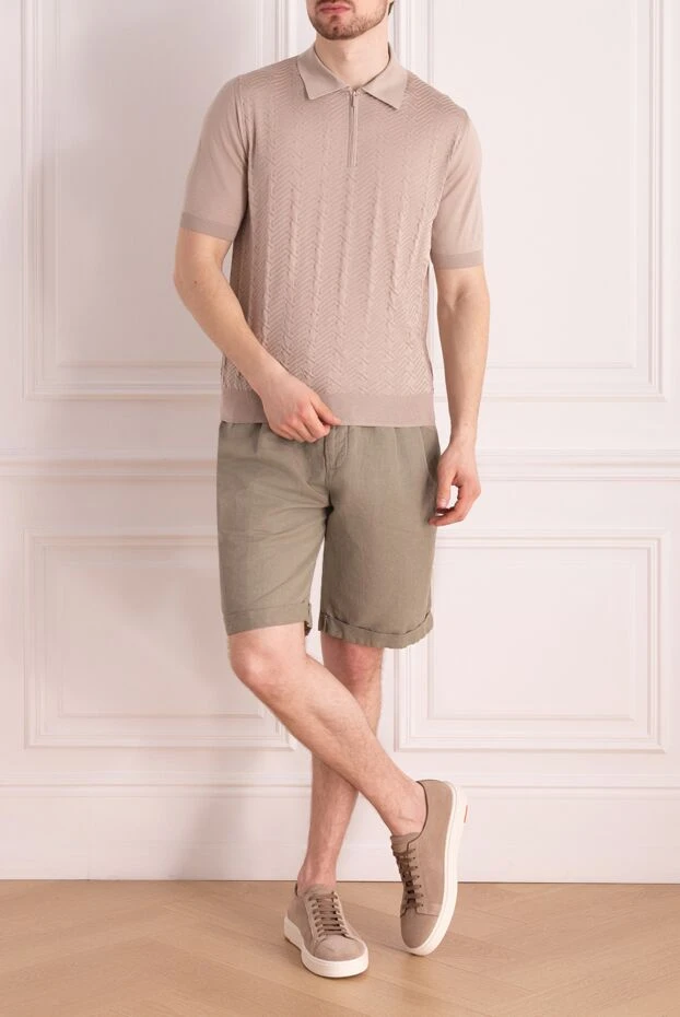 Brunello Cucinelli шорты из льна и хлопка мужские бежевые 178297 - фото 2