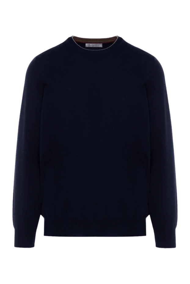 Warm men's cashmere jumper, blue - photo 1