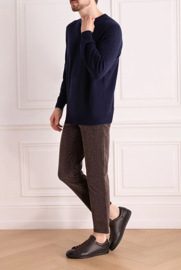 Brunello Cucinelli жылы ерлерге арналған кашемир джемпер, көк 178302 - фото 3