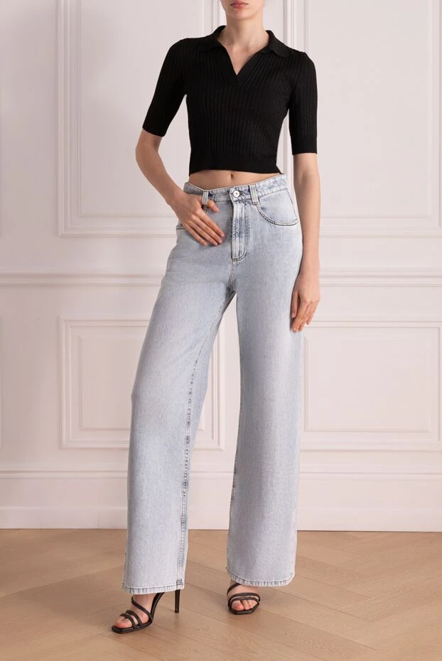 Женские широкие джинсы свободного кроя с винтажной обработкой stone washed
 - фото 2