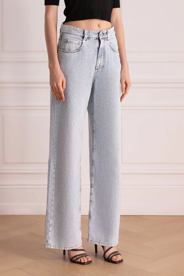 Brunello Cucinelli women's wide-leg, loose-fit jeans with a vintage stonewash finish
 178305 - photo 3