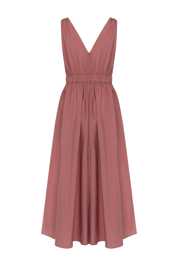 Brunello Cucinelli платье из хлопка и нейлона женское розовое 178310 - фото 1