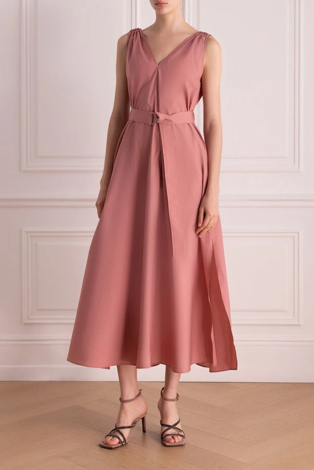 Brunello Cucinelli pink cotton and nylon dress for women 178310 - photo 2
