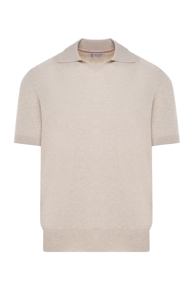 Beige cotton polo for men - photo 1