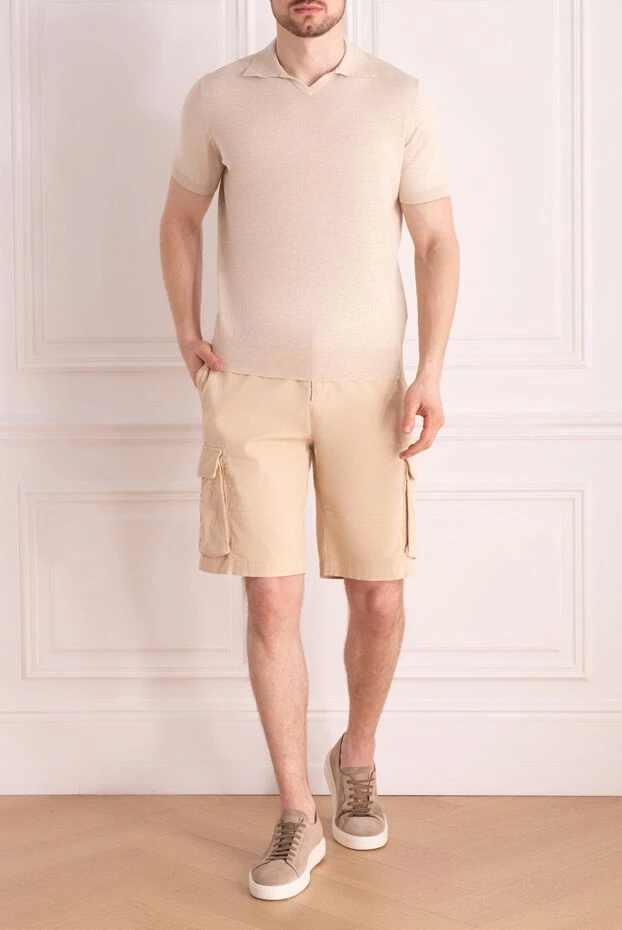 Beige cotton polo for men - photo 2