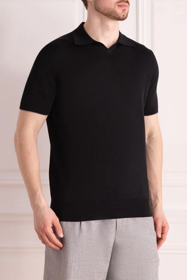 Brunello Cucinelli men's cotton polo in black 178320 - photo 3