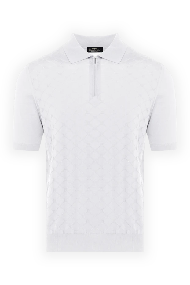 Cesare di Napoli man men's white silk polo купить с ценами и фото 178329 - photo 1