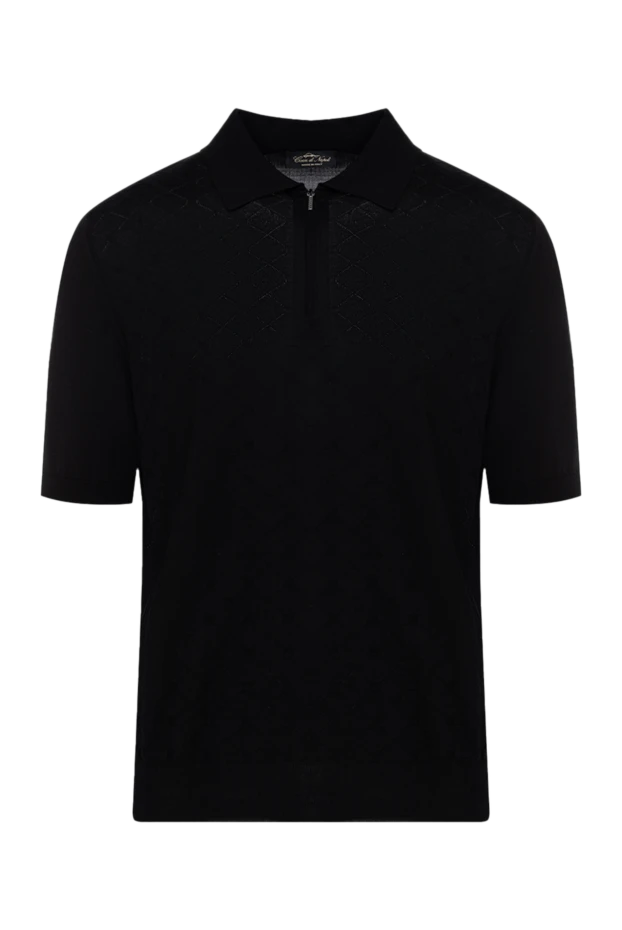 Cesare di Napoli man men's black silk polo купить с ценами и фото 178331 - photo 1