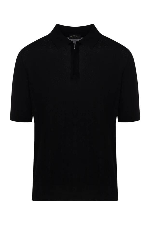 Cesare di Napoli man men's black silk polo купить с ценами и фото 178332 - photo 1