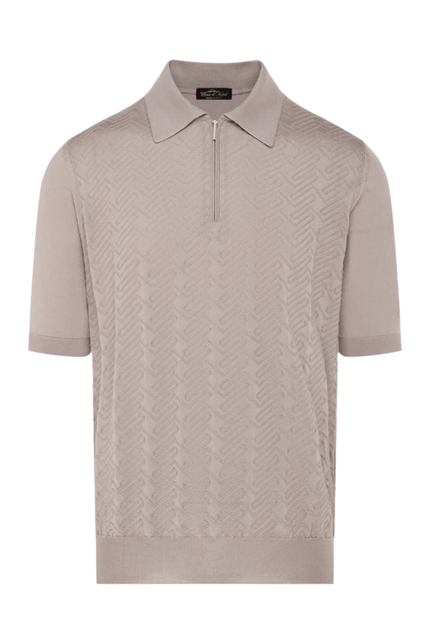 Cesare di Napoli man men's beige silk polo купить с ценами и фото 178333 - photo 1