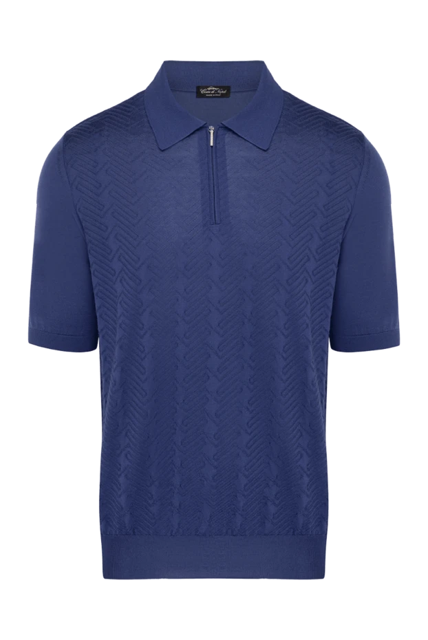 Cesare di Napoli man blue silk polo for men купить с ценами и фото 178334 - photo 1