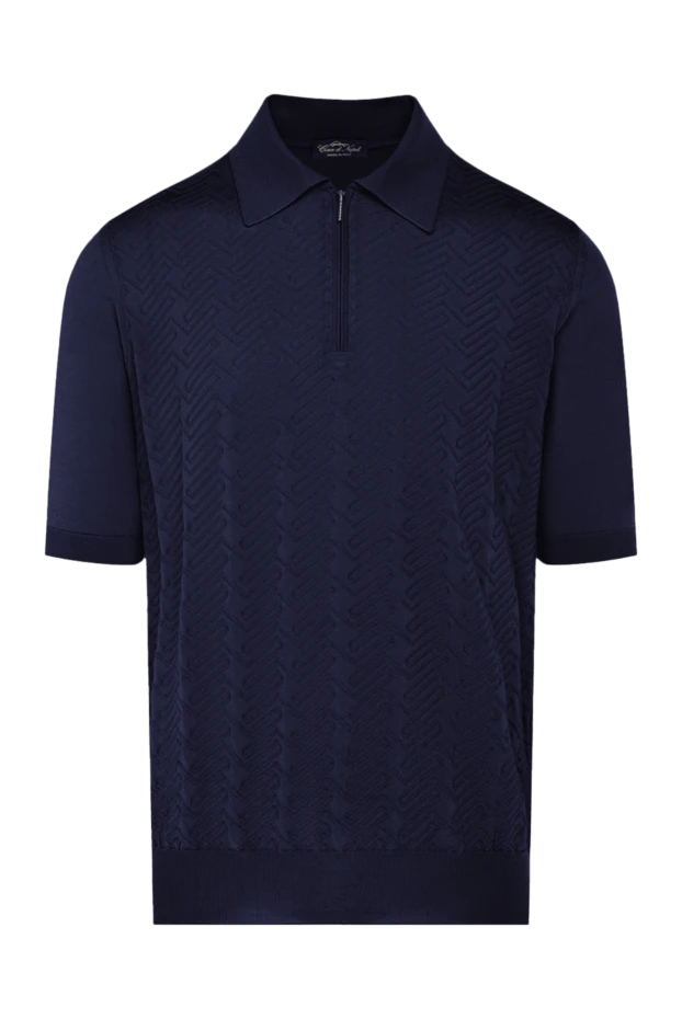 Cesare di Napoli man men's blue silk polo купить с ценами и фото 178336 - photo 1