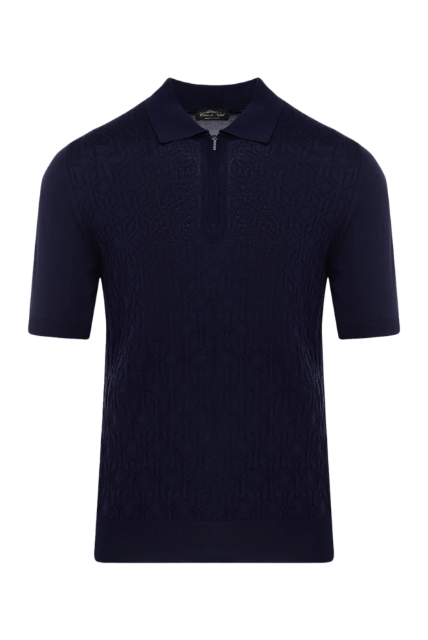 Cesare di Napoli man men's blue silk polo купить с ценами и фото 178338 - photo 1