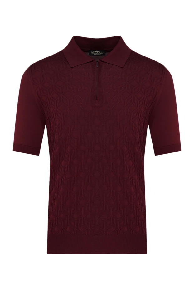 Cesare di Napoli man men's silk polo, burgundy купить с ценами и фото 178341 - photo 1