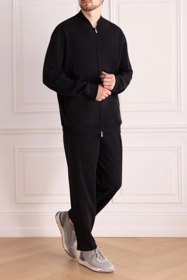 Brunello Cucinelli костюм прогулочный из хлопка и полиамида мужской черный 178342 - фото 2