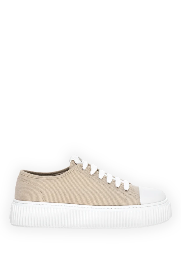 Miu Miu woman cotton sneakers for women, beige купить с ценами и фото 178354 - photo 1