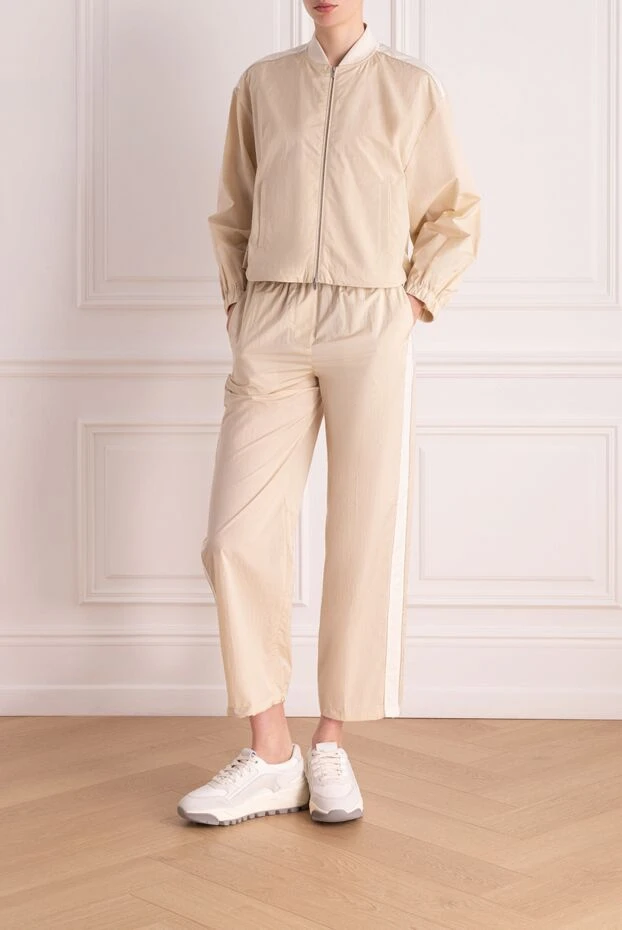 Peserico женский спортивный костюм с воротником стойкой бежевый 178368 - фото 2