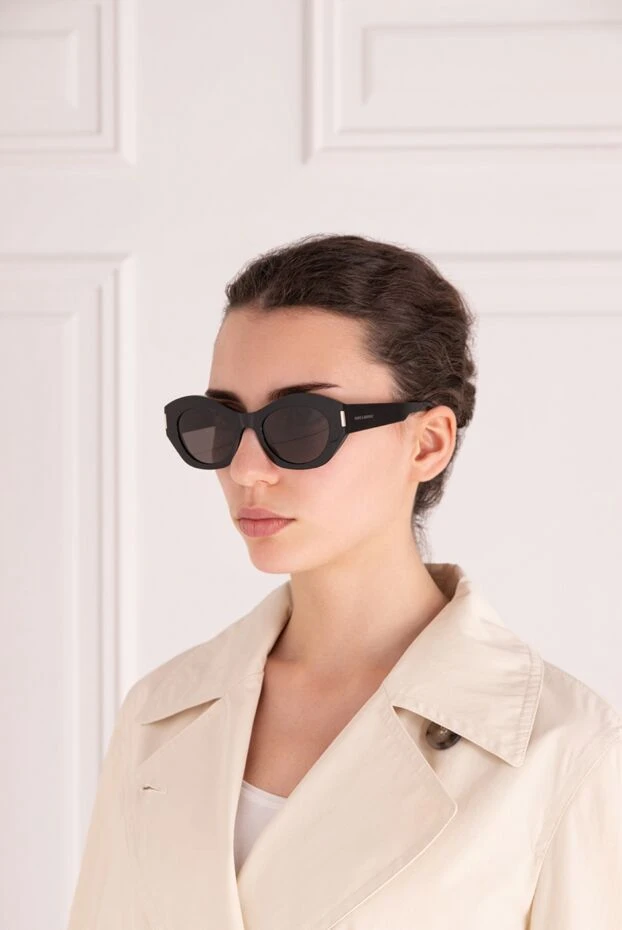 Saint Laurent woman black plastic sunglasses купить с ценами и фото 178389 - photo 2