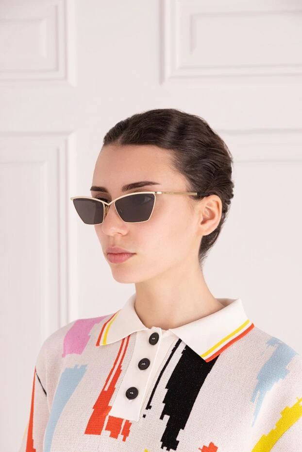 Saint Laurent woman yellow metal sunglasses купить с ценами и фото 178393 - photo 2