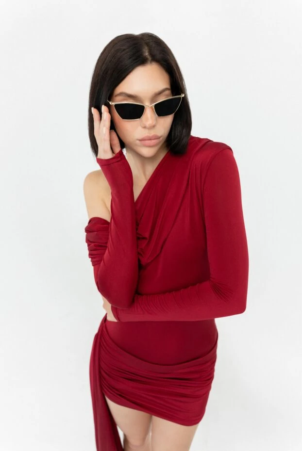 Saint Laurent очки для защиты от солнца из металла желтые 178393 - фото 2