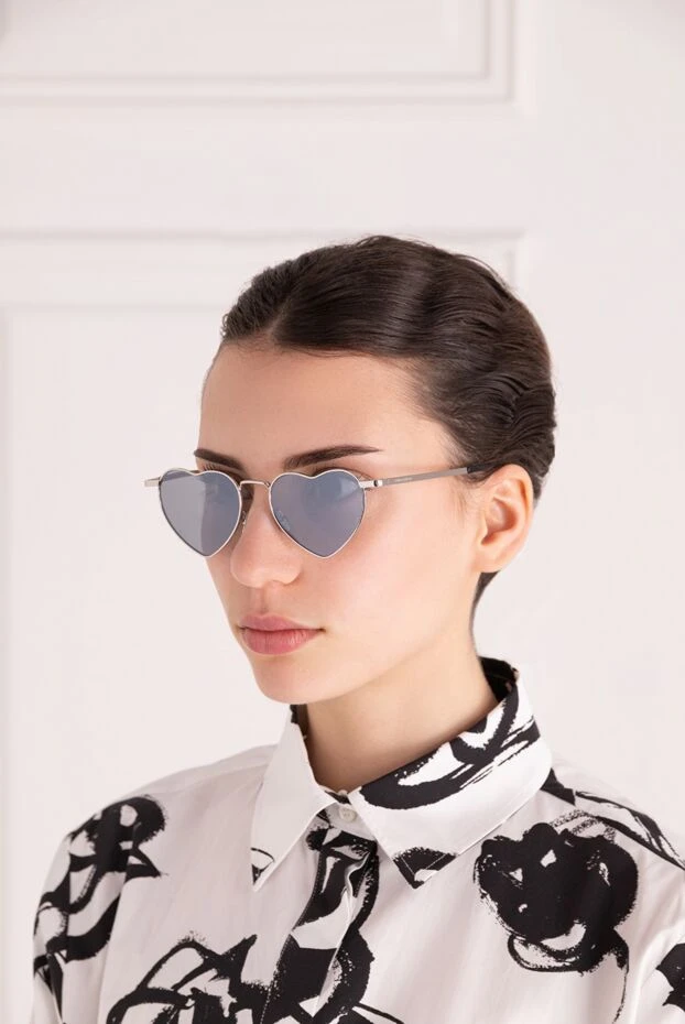 Saint Laurent woman metal sunglasses, gray купить с ценами и фото 178394 - photo 2