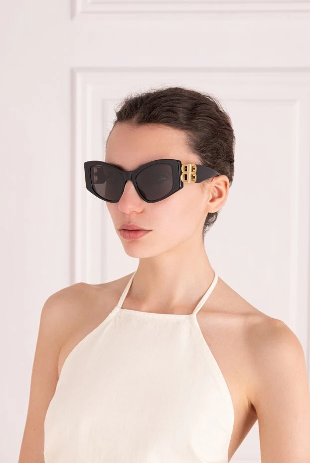 Balenciaga woman black plastic sunglasses купить с ценами и фото 178398 - photo 2