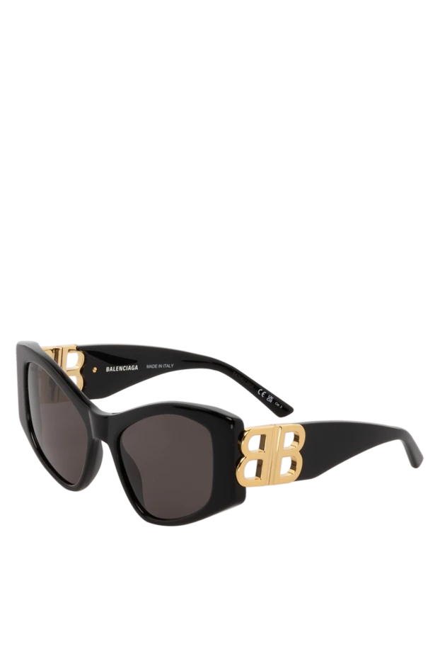 Balenciaga женские солнцезащитные очки массивные черные с акцентом на дужках
 178398 - фото 3