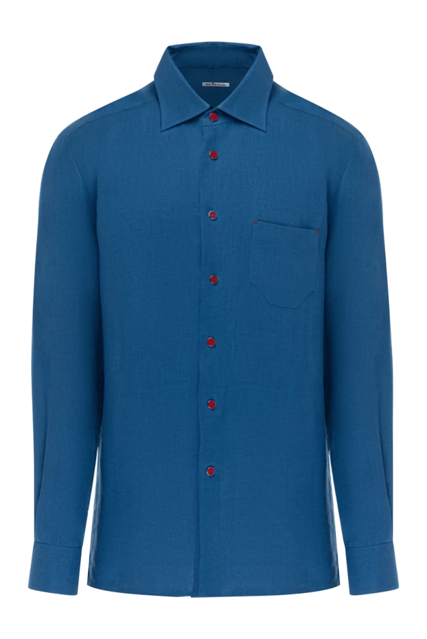 Kiton man men's blue linen shirt 178412 - photo 1