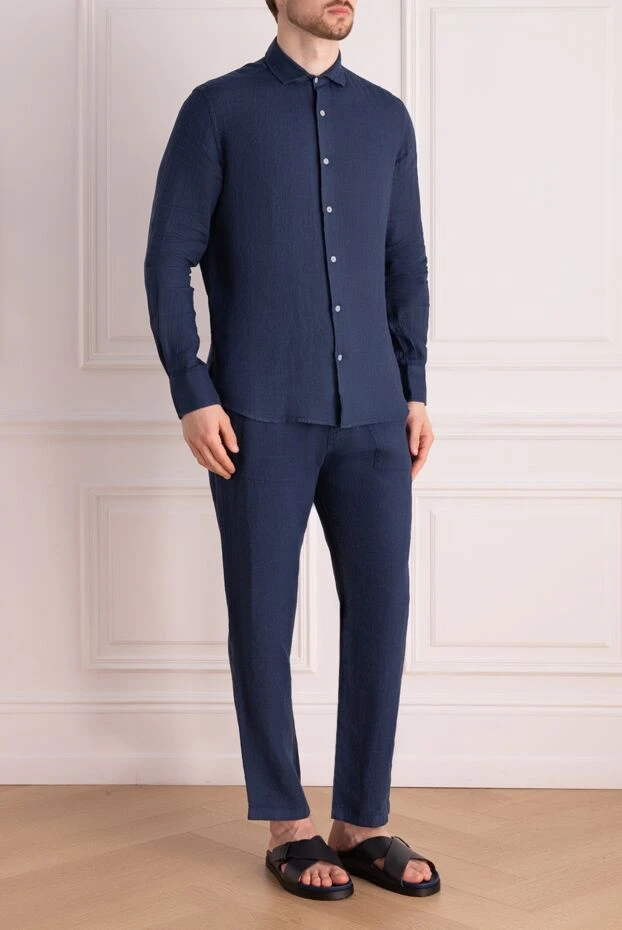 Ermenegildo Zegna man men's sports suit made of cotton and polyester, blue 156211 - photo 3