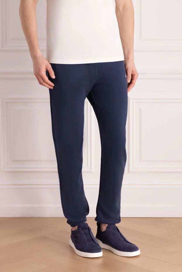 MC2 Saint Barth dark blue men's sweatpants made of soft cotton 178420 - photo 3
