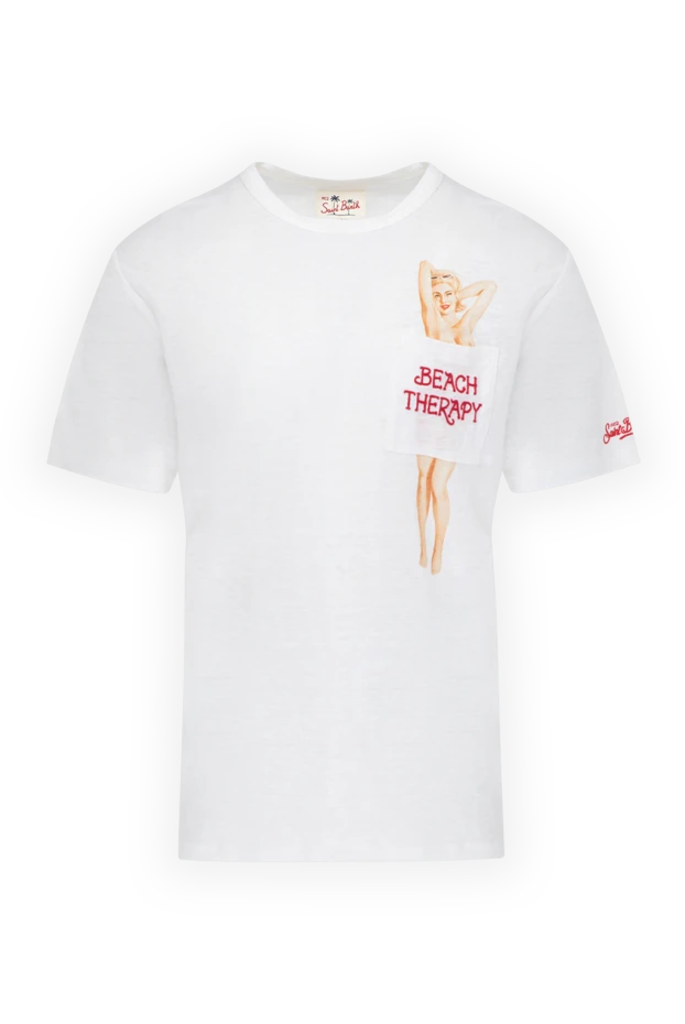 MC2 Saint Barth man white linen t-shirt for men купить с ценами и фото 178421 - photo 1