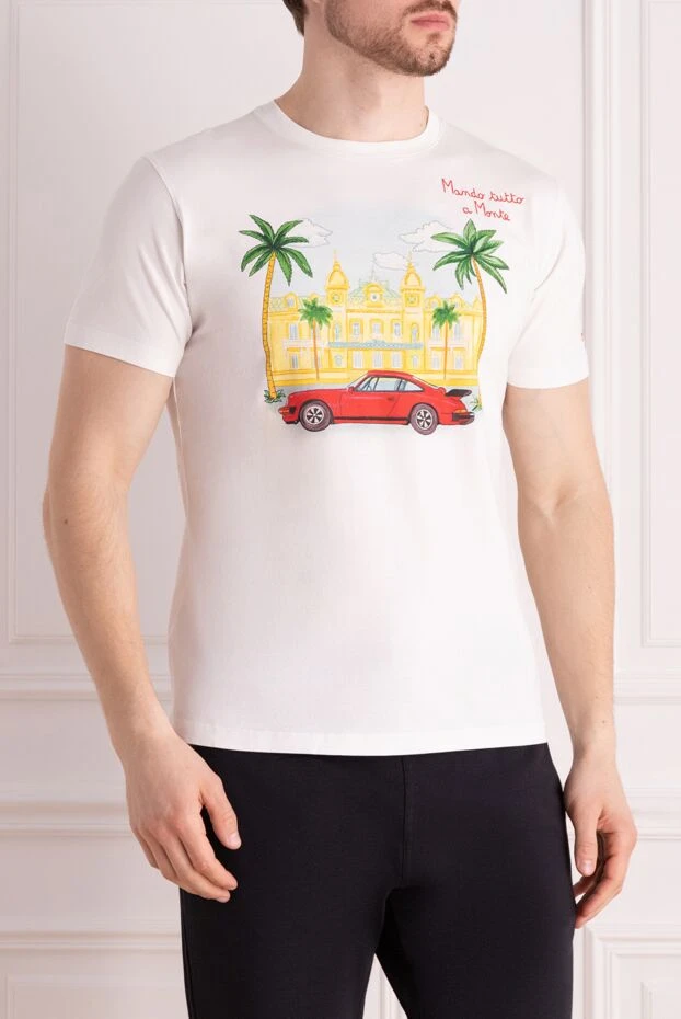 MC2 Saint Barth монте-карло қаласының жазғы жарқын бейнесі бар ақ футболка. 178430 - фото 3