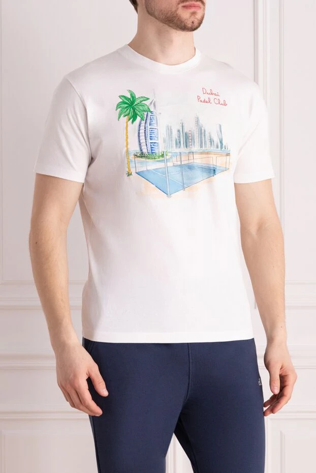 MC2 Saint Barth dubai padel club басылған және бурдж әл-араб көрінісі бар ақ футболка 178432 - фото 3